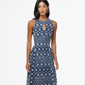 Soraia Cotton Eyelet embroidered Midi Dress
